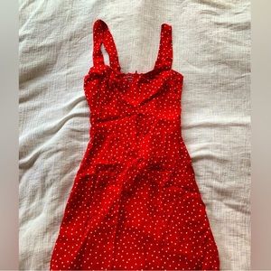 Reformation Red Polka Dot Mini Dress